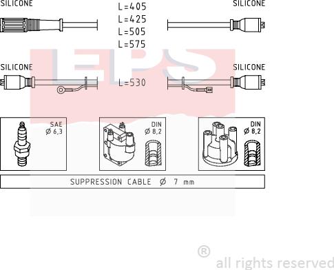 MDR EPS-1500 386 - Комплект проводів запалювання autozip.com.ua