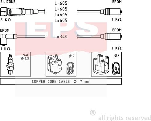 MDR EPS-1500 768 - Комплект проводів запалювання autozip.com.ua