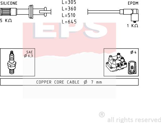 MDR EPS-1500 700 - Комплект проводів запалювання autozip.com.ua