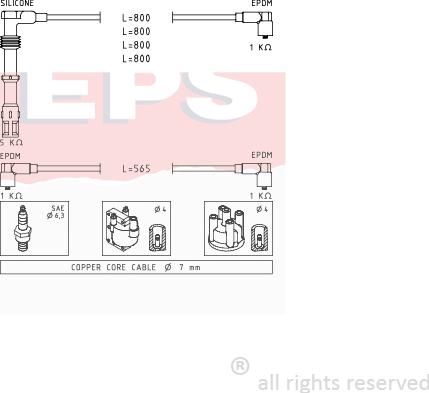 MDR EPS-1500 737 - Комплект проводів запалювання autozip.com.ua