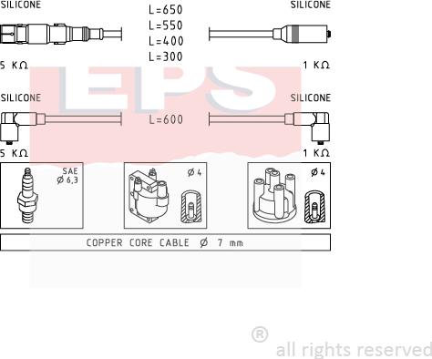 MDR EPS-1501 933 - Комплект проводів запалювання autozip.com.ua
