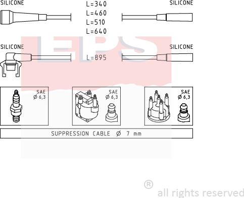 MDR EPS-1501 499 - Комплект проводів запалювання autozip.com.ua