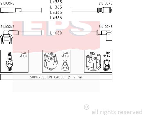 MDR EPS-1501 497 - Комплект проводів запалювання autozip.com.ua