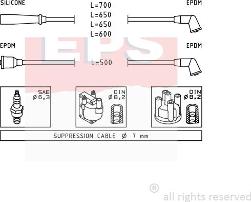 MDR EPS-1501 415 - Комплект проводів запалювання autozip.com.ua