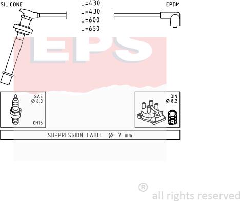 MDR EPS-1501 411 - Комплект проводів запалювання autozip.com.ua