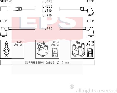 MDR EPS-1501 413 - Комплект проводів запалювання autozip.com.ua