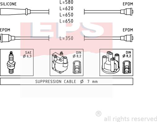 MDR EPS-1501 417 - Комплект проводів запалювання autozip.com.ua