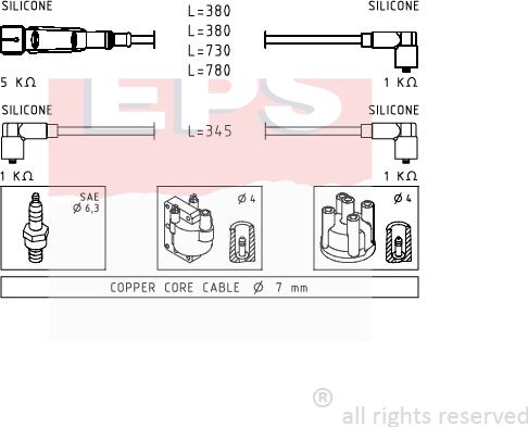 MDR EPS-1501 569 - Комплект проводів запалювання autozip.com.ua