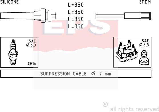 MDR EPS-1501 511 - Комплект проводів запалювання autozip.com.ua