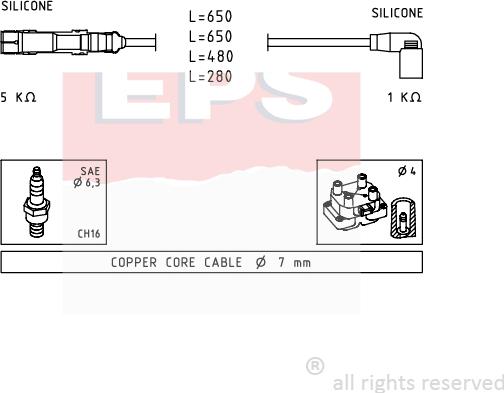 MDR EPS-1501 585 - Комплект проводів запалювання autozip.com.ua