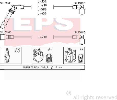 MDR EPS-1501 529 - Комплект проводів запалювання autozip.com.ua