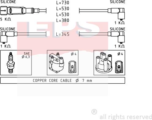 MDR EPS-1501 641 - Комплект проводів запалювання autozip.com.ua