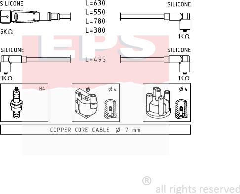 MDR EPS-1501 660 - Комплект проводів запалювання autozip.com.ua