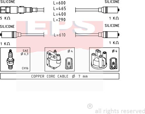 MDR EPS-1501 667 - Комплект проводів запалювання autozip.com.ua