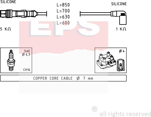 MDR EPS-1501 601 - Комплект проводів запалювання autozip.com.ua