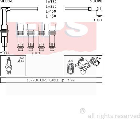 MDR EPS-1501 608 - Комплект проводів запалювання autozip.com.ua