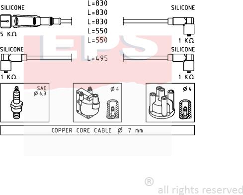 MDR EPS-1501 682 - Комплект проводів запалювання autozip.com.ua