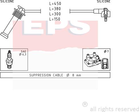 MDR EPS-1501 630 - Комплект проводів запалювання autozip.com.ua