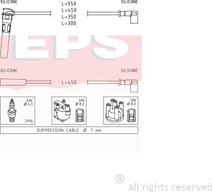 MDR EPS-1501 888 - Комплект проводів запалювання autozip.com.ua