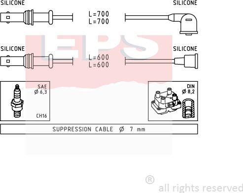 MDR EPS-1501 835 - Комплект проводів запалювання autozip.com.ua