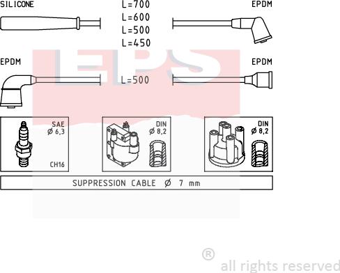 MDR EPS-1501 398 - Комплект проводів запалювання autozip.com.ua