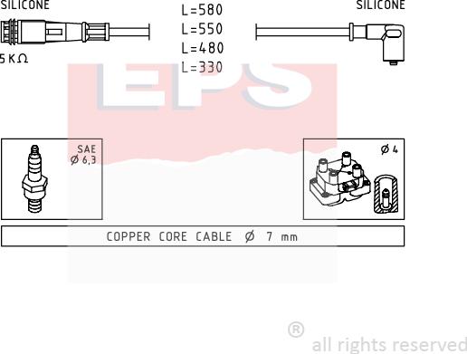 MDR EPS-1501 363 - Комплект проводів запалювання autozip.com.ua