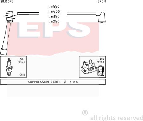 MDR EPS-1501 385 - Комплект проводів запалювання autozip.com.ua