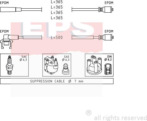 MDR EPS-1501 332 - Комплект проводів запалювання autozip.com.ua