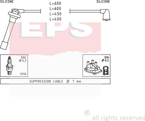 MDR EPS-1501 702 - Комплект проводів запалювання autozip.com.ua
