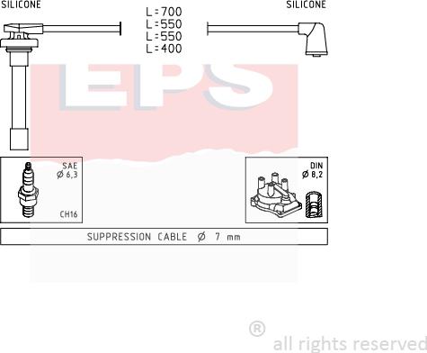 MDR EPS-1501 711 - Комплект проводів запалювання autozip.com.ua