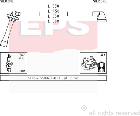 MDR EPS-1501 739 - Комплект проводів запалювання autozip.com.ua