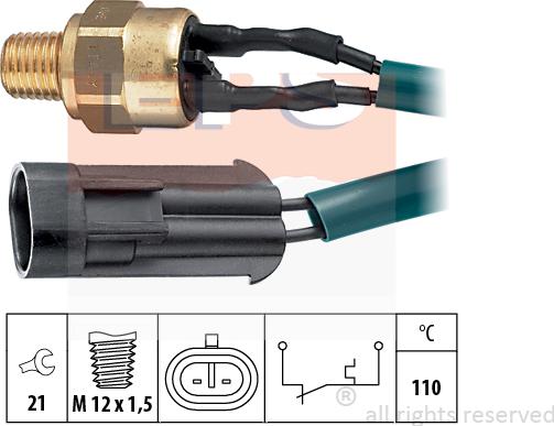 MDR EPS-1840 089 - Датчик, температура охолоджуючої рідини autozip.com.ua