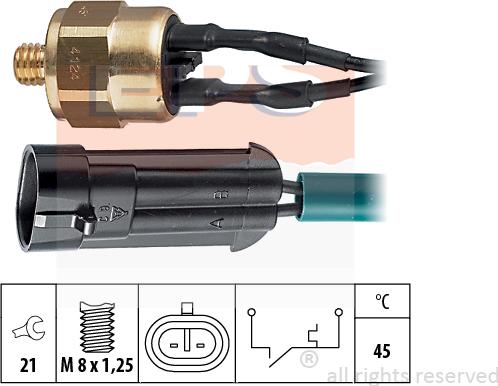 MDR EPS-1840 124 - Датчик, температура охолоджуючої рідини autozip.com.ua