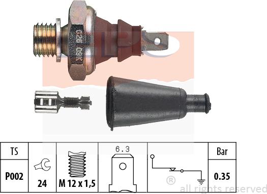 MDR EPS-1800 060 - Датчик, тиск масла autozip.com.ua