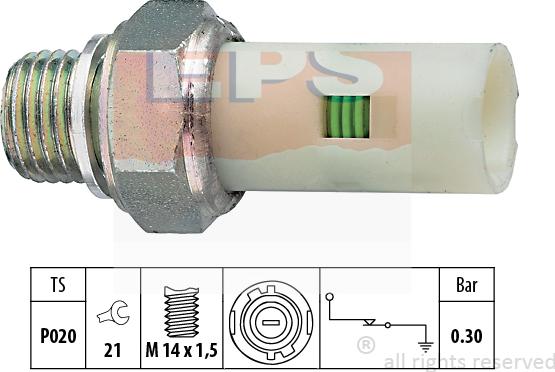 MDR EPS-1800 076 - Датчик, тиск масла autozip.com.ua