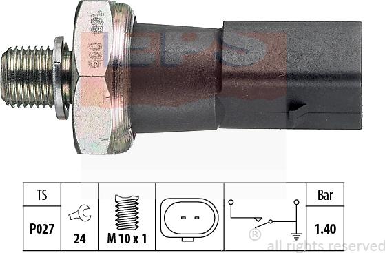 MDR EPS-1800 168 - Датчик, тиск масла autozip.com.ua