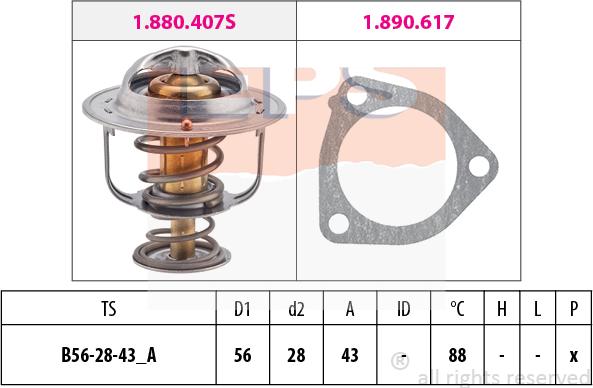 MDR EPS-1880 407 - Термостат, охолоджуюча рідина autozip.com.ua