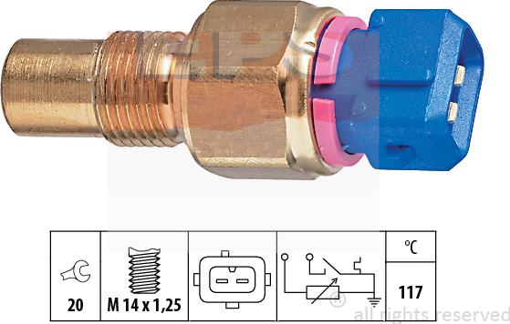 MDR EPS-1830 553 - Датчик, температура охолоджуючої рідини autozip.com.ua