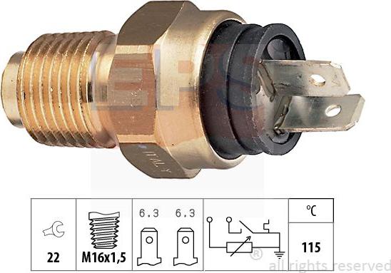 MDR EPS-1830 500 - Датчик, температура охолоджуючої рідини autozip.com.ua