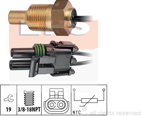 MDR EPS-1830 307 - Датчик, температура охолоджуючої рідини autozip.com.ua