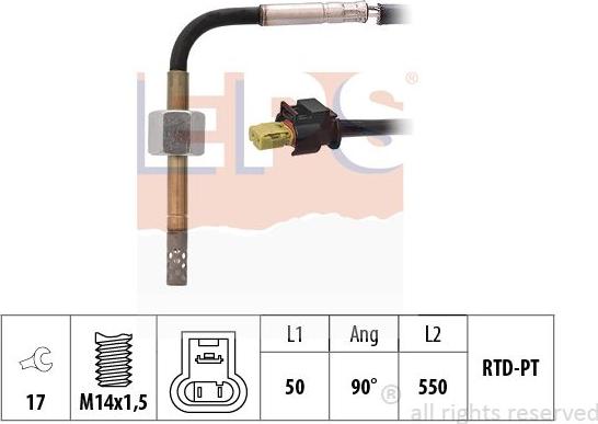 MDR EPS-1220 091 - Датчик, температура вихлопних газів autozip.com.ua