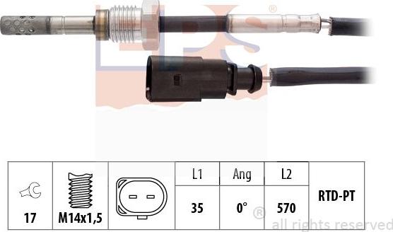 MDR EPS-1220 062 - Датчик, температура вихлопних газів autozip.com.ua