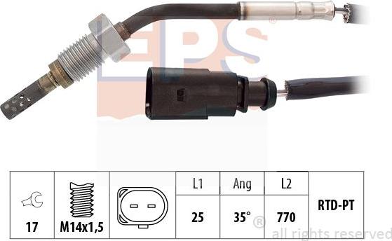 MDR EPS-1220 003 - Датчик, температура вихлопних газів autozip.com.ua