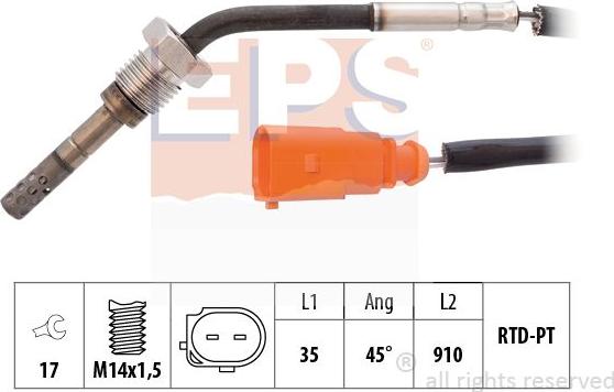 MDR EPS-1220 016 - Датчик, температура вихлопних газів autozip.com.ua