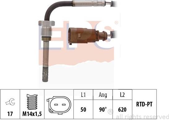 MDR EPS-1220 157 - Датчик, температура вихлопних газів autozip.com.ua