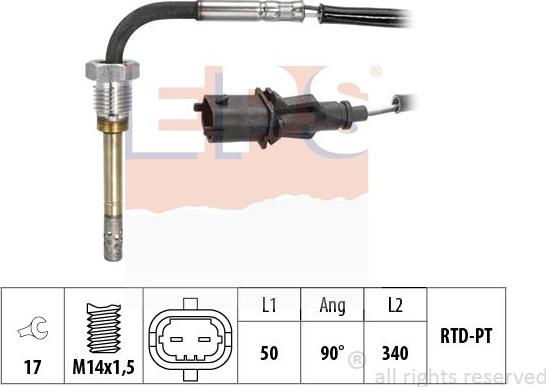 MDR EPS-1220 165 - Датчик, температура вихлопних газів autozip.com.ua