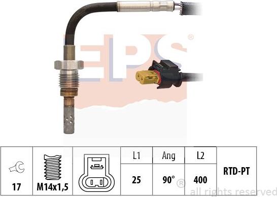 MDR EPS-1220 133 - Датчик, температура вихлопних газів autozip.com.ua