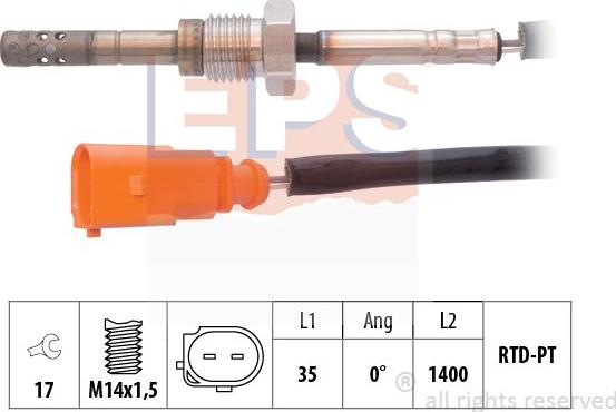 MDR EPS-1220 174 - Датчик, температура вихлопних газів autozip.com.ua