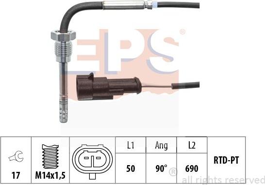 MDR EPS-1220 367 - Датчик, температура вихлопних газів autozip.com.ua