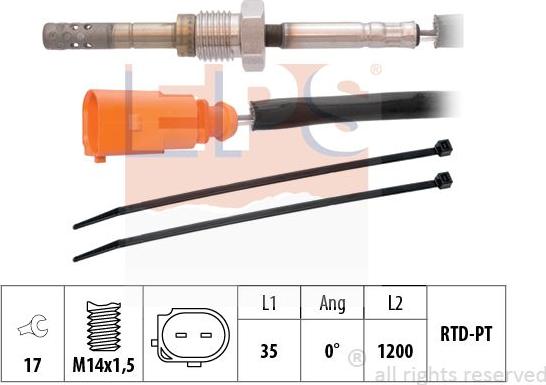 MDR EPS-1220 334 - Датчик, температура вихлопних газів autozip.com.ua